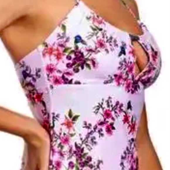 NWT Nanette Lepore Womens Swim Victorian Floral Honey Tankini Top - Picture 3 of 3